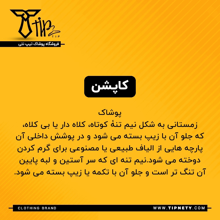 معنی "کاپشن" به فارسی چی میشه؟ 1 معنی کاپشن درفارسی