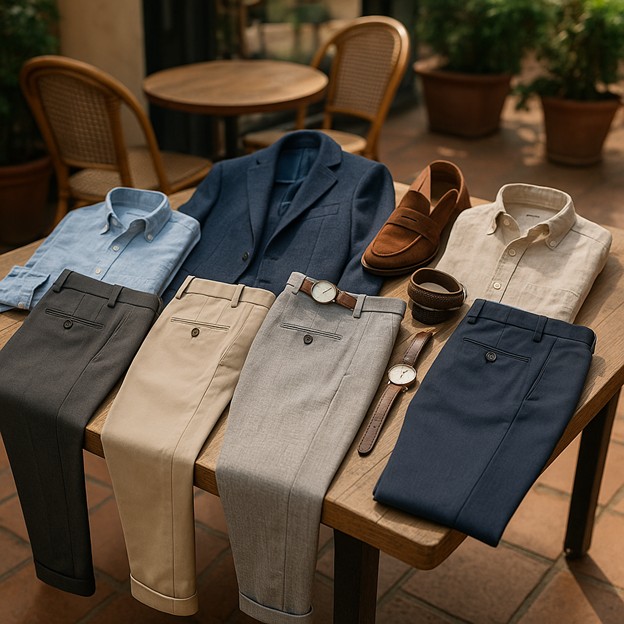 استایل شلوار پارچه ای با لباس های دیگر