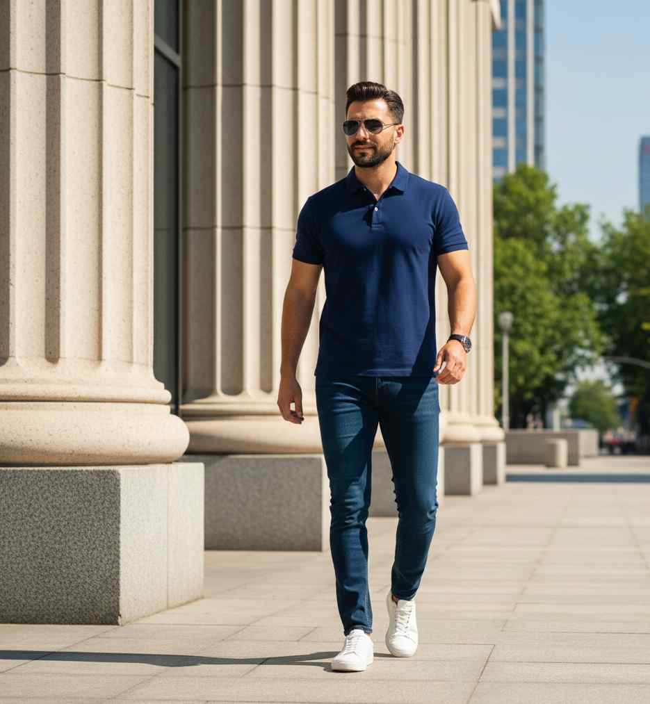 ست کردن تیشرت یقه دار مردانه