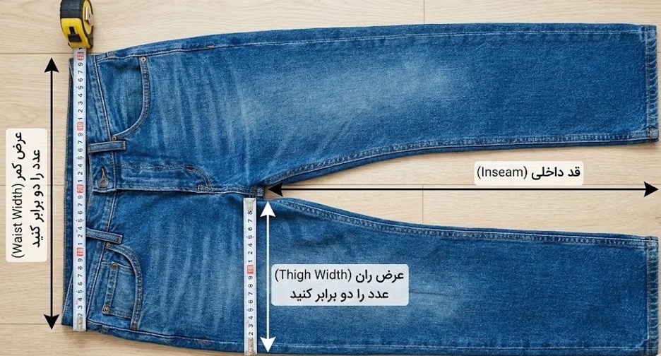 سایز درست شلوار جین مردانه