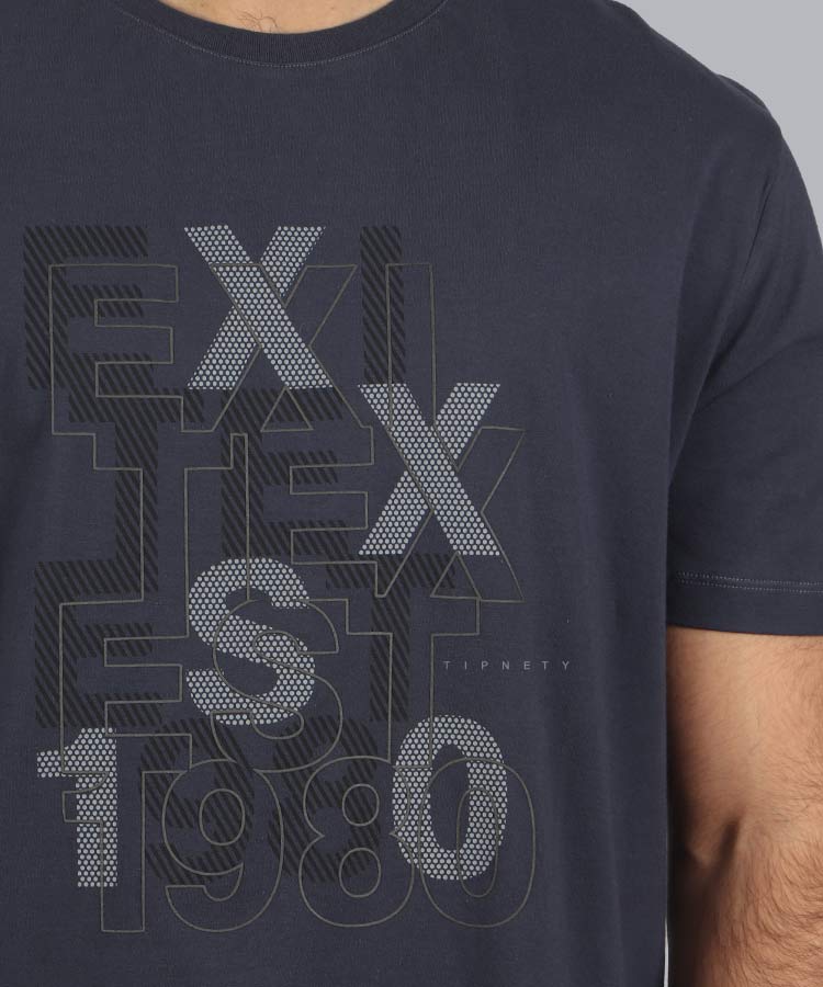 تیشرت دودی طرح دار مردانه 0420