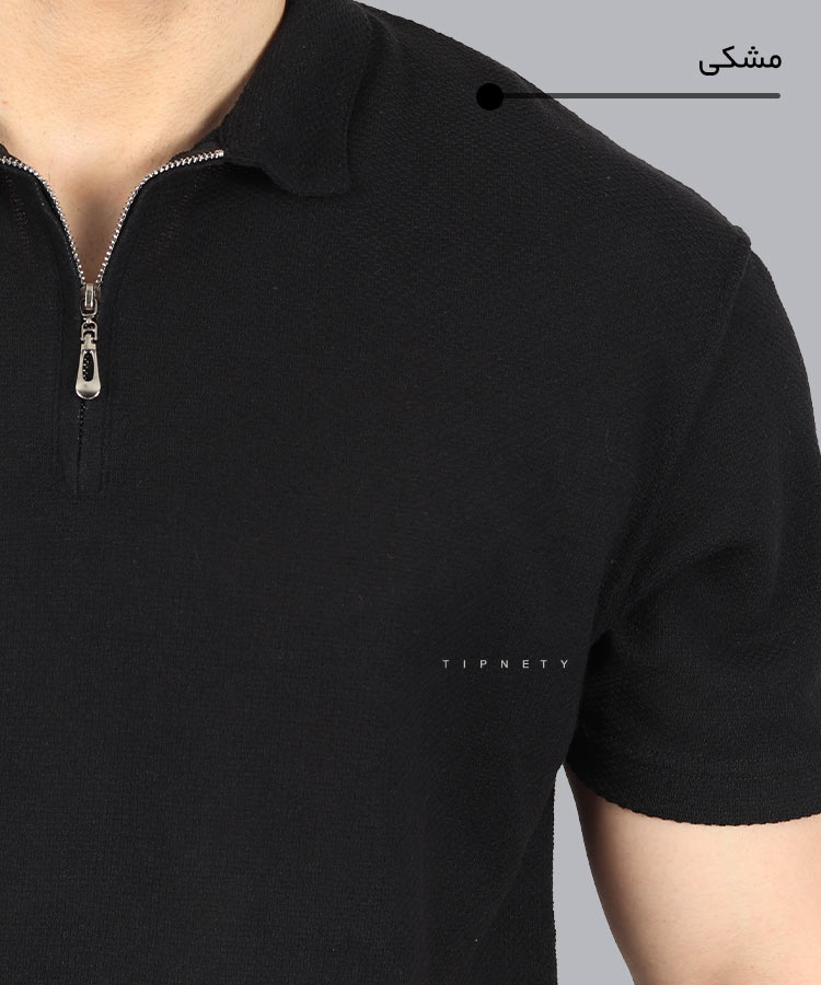                 مشکی تیشرت یقه دار 3237  - تصویر 3