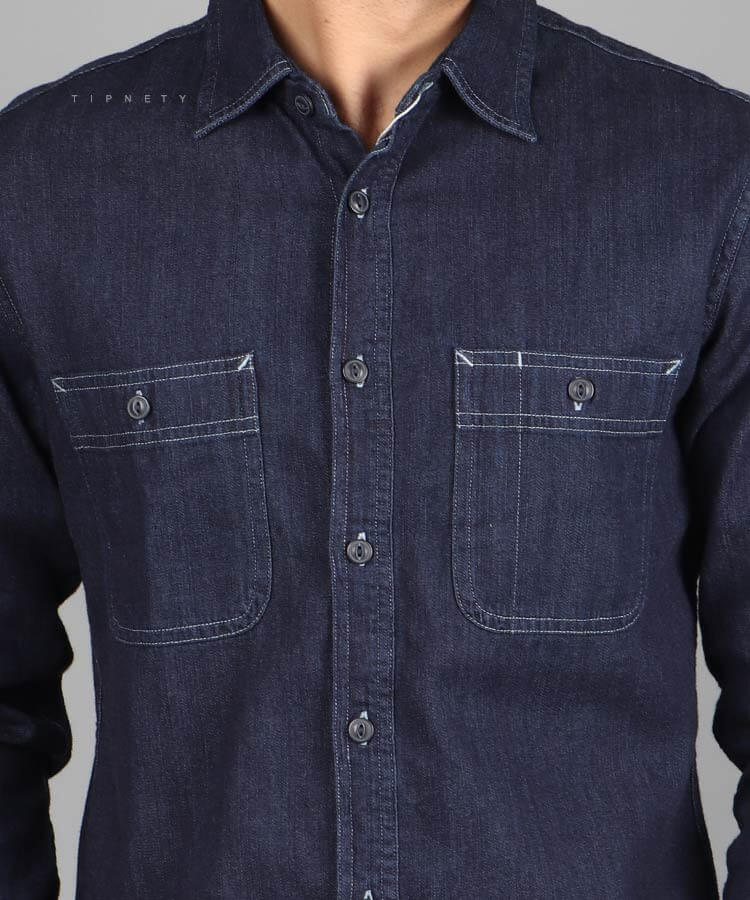                             سورمه ای پیراهن آستین بلند فیت 4139  - تصویر 4