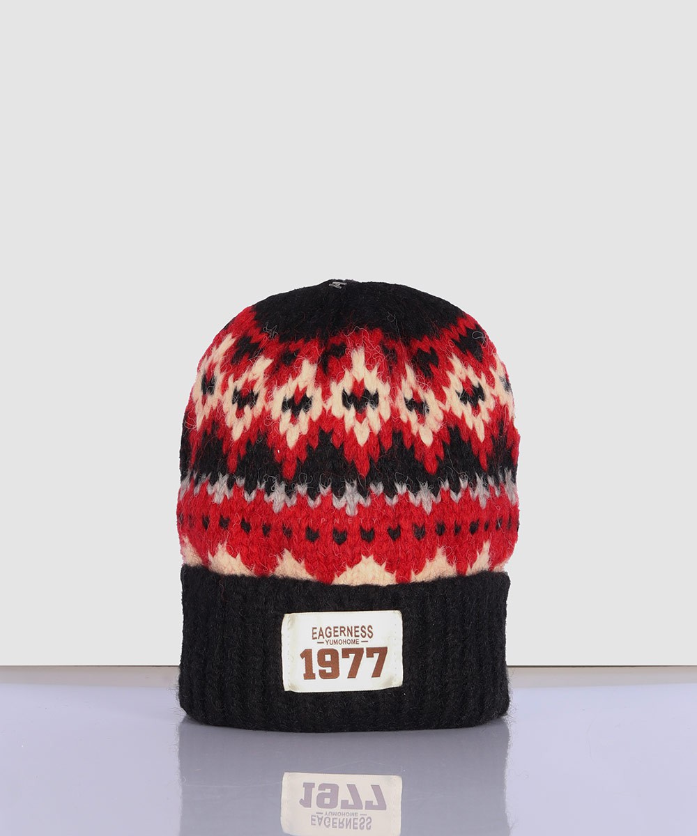           مشکی قهوه ای کرم شکلاتی کلاه زمستانی 1977  - تصویر 5