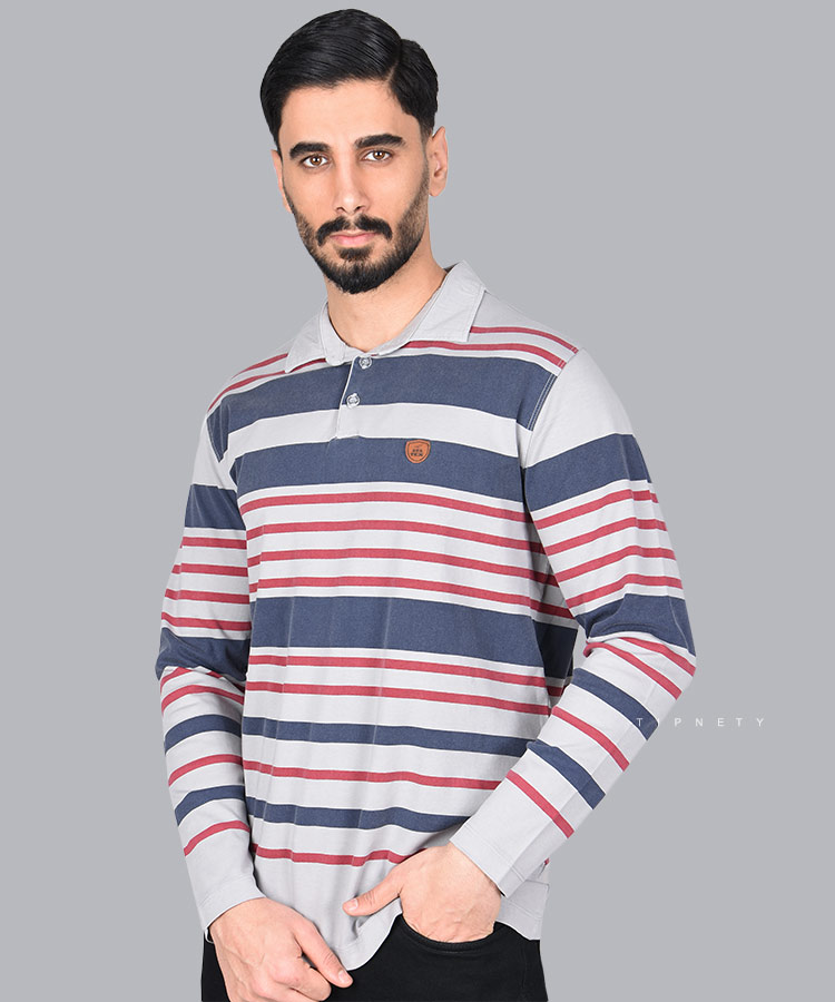 تیشرت یقه دار مردانه آستین بلند 1267