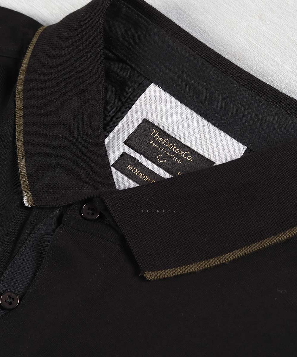           سفید سورمه ای کرم روشن مشکی تیشرت یقه دار 0597  - تصویر 9