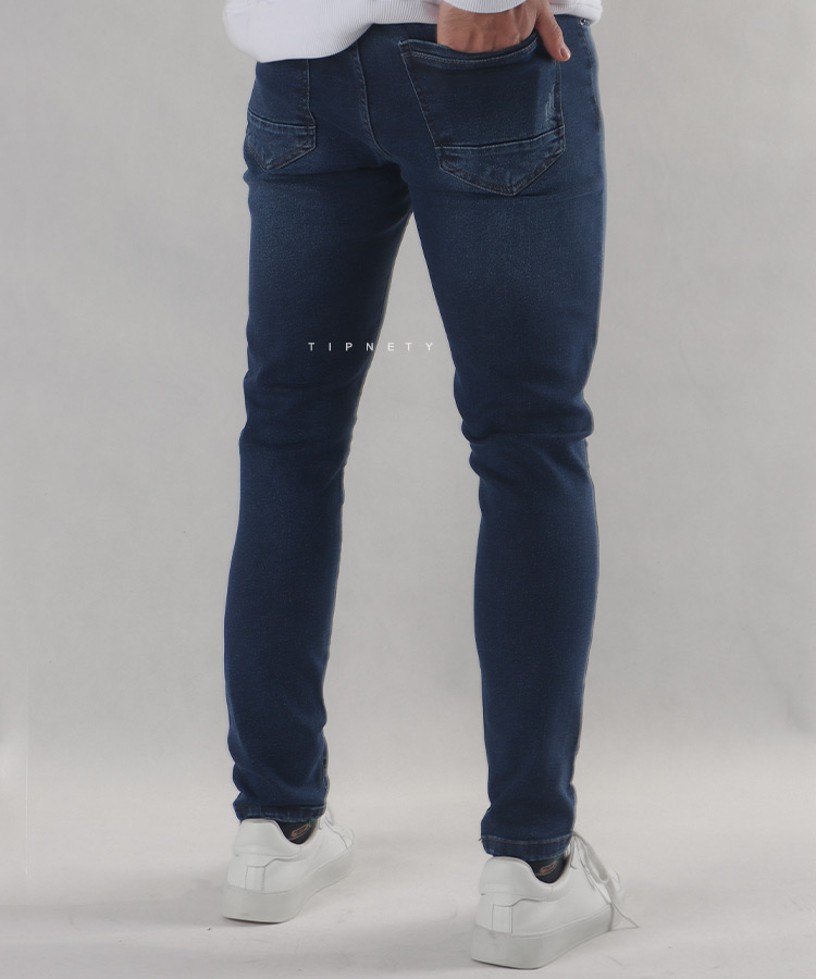 شلوار جین اسکینی مردانه آبی تیره 0240