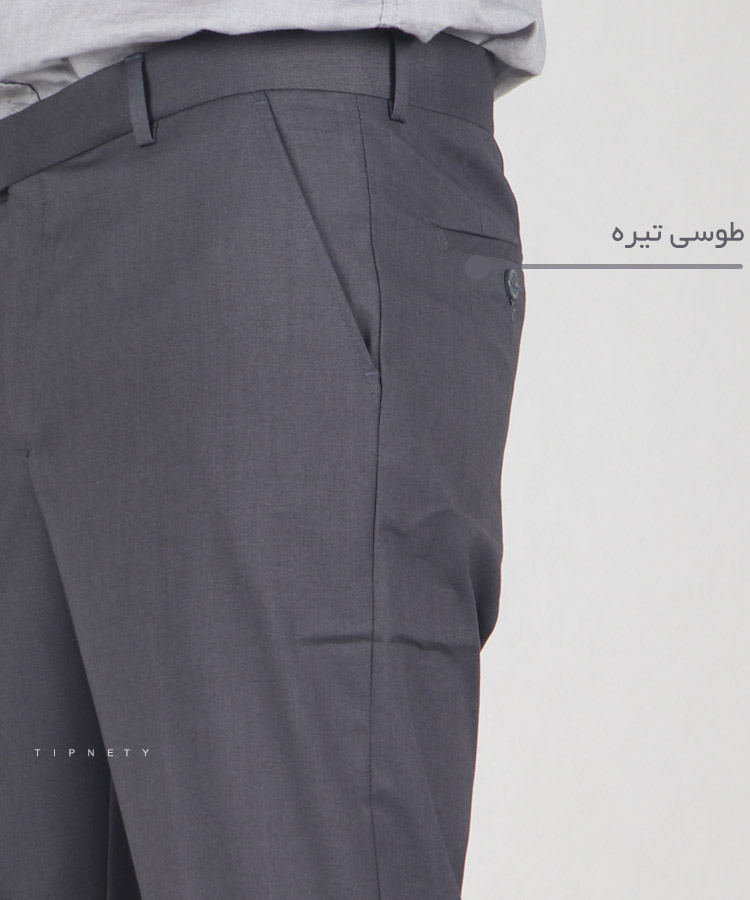                                           طوسی روشن شکلاتی کرم طوسی تیره سورمه ای مشکی شلوار پارچه ای راسته 0909  - تصویر 9