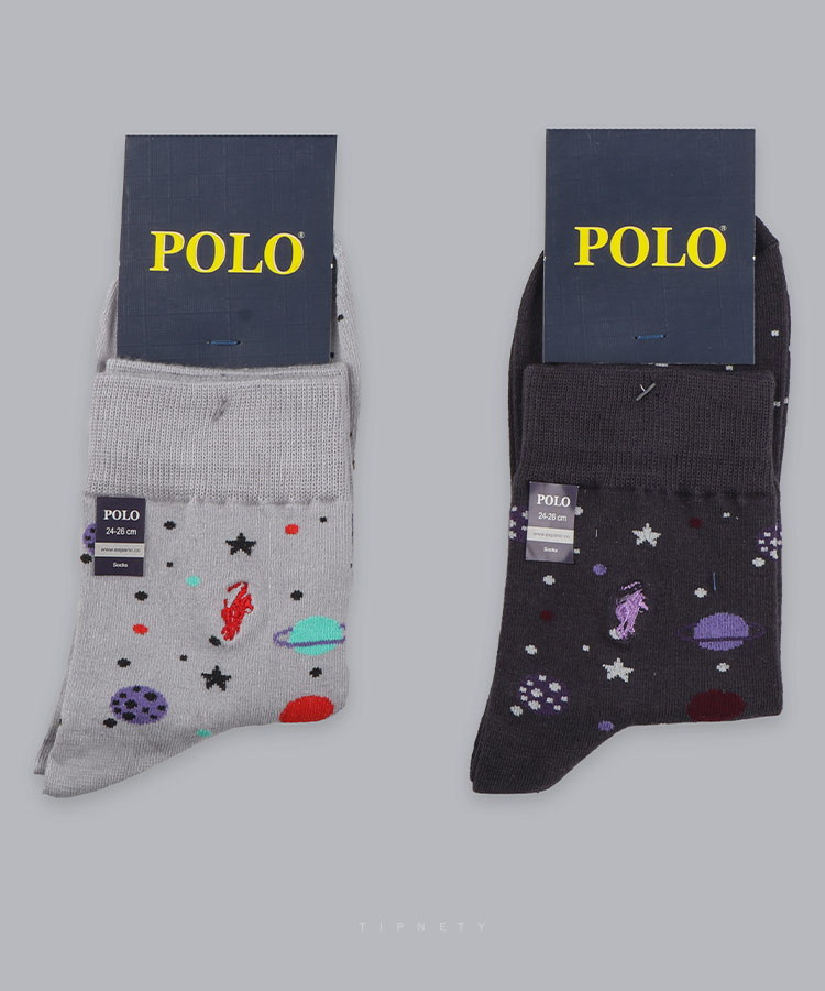 جوراب نیم ساق مردانه طرح گلکسی 9548