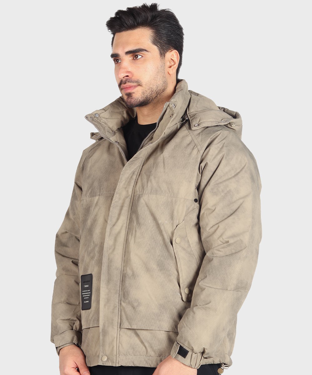 مشکی خاکی استخوانی زمستانه کاپشن 9659  - تصویر 8