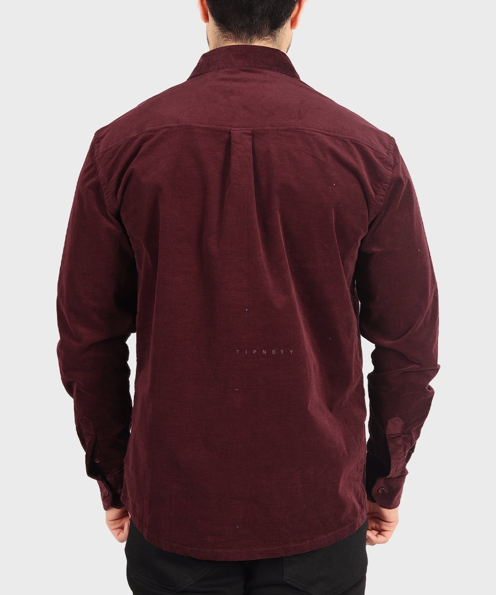                 شتری زرشکی قهوه ای پاییزه پیراهن 2623  - تصویر 5