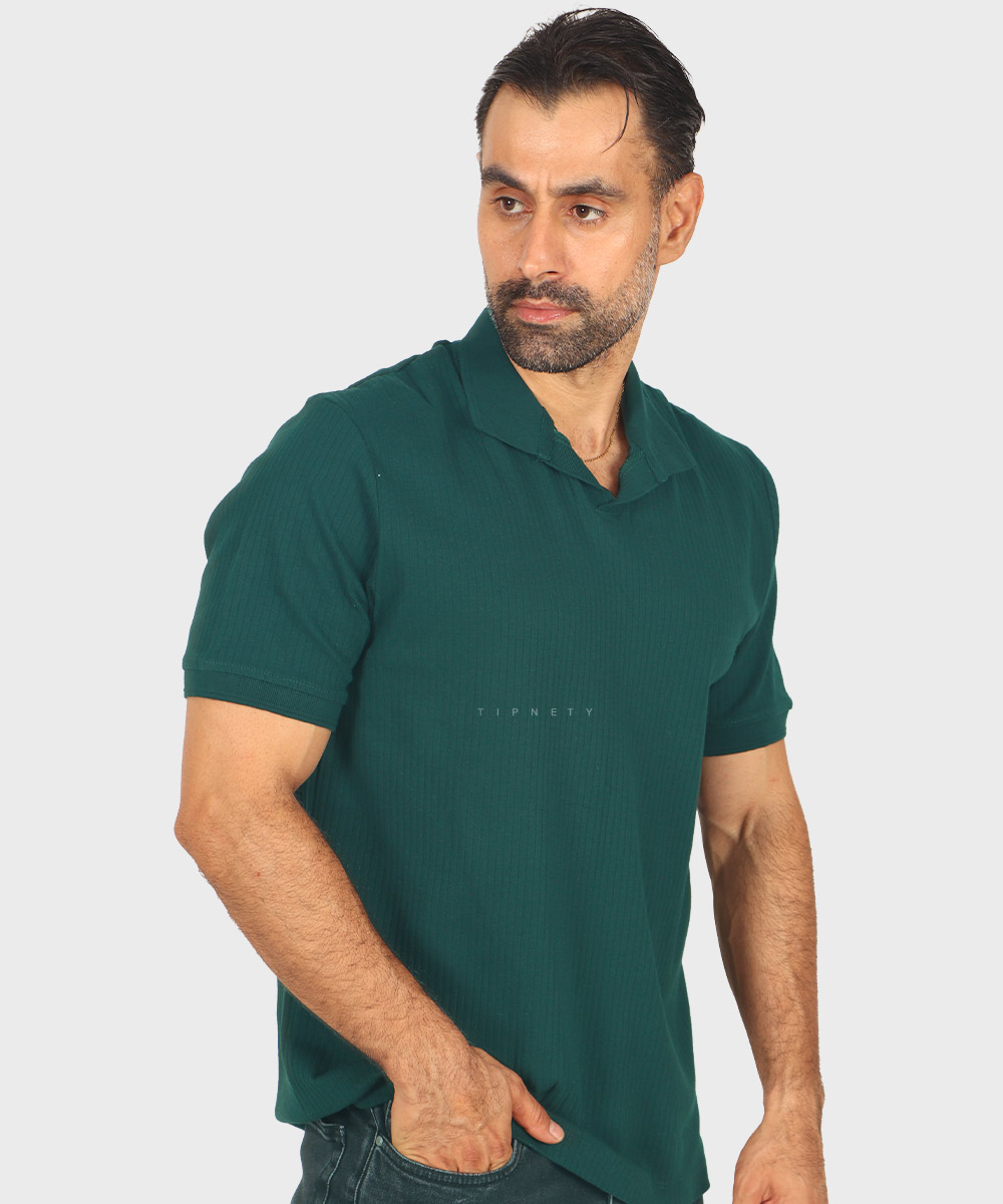                                     سورمه ای صدری آجری آبی روشن مشکی خاکی یشمی کرم تیشرت یقه دار 1756  - تصویر 4