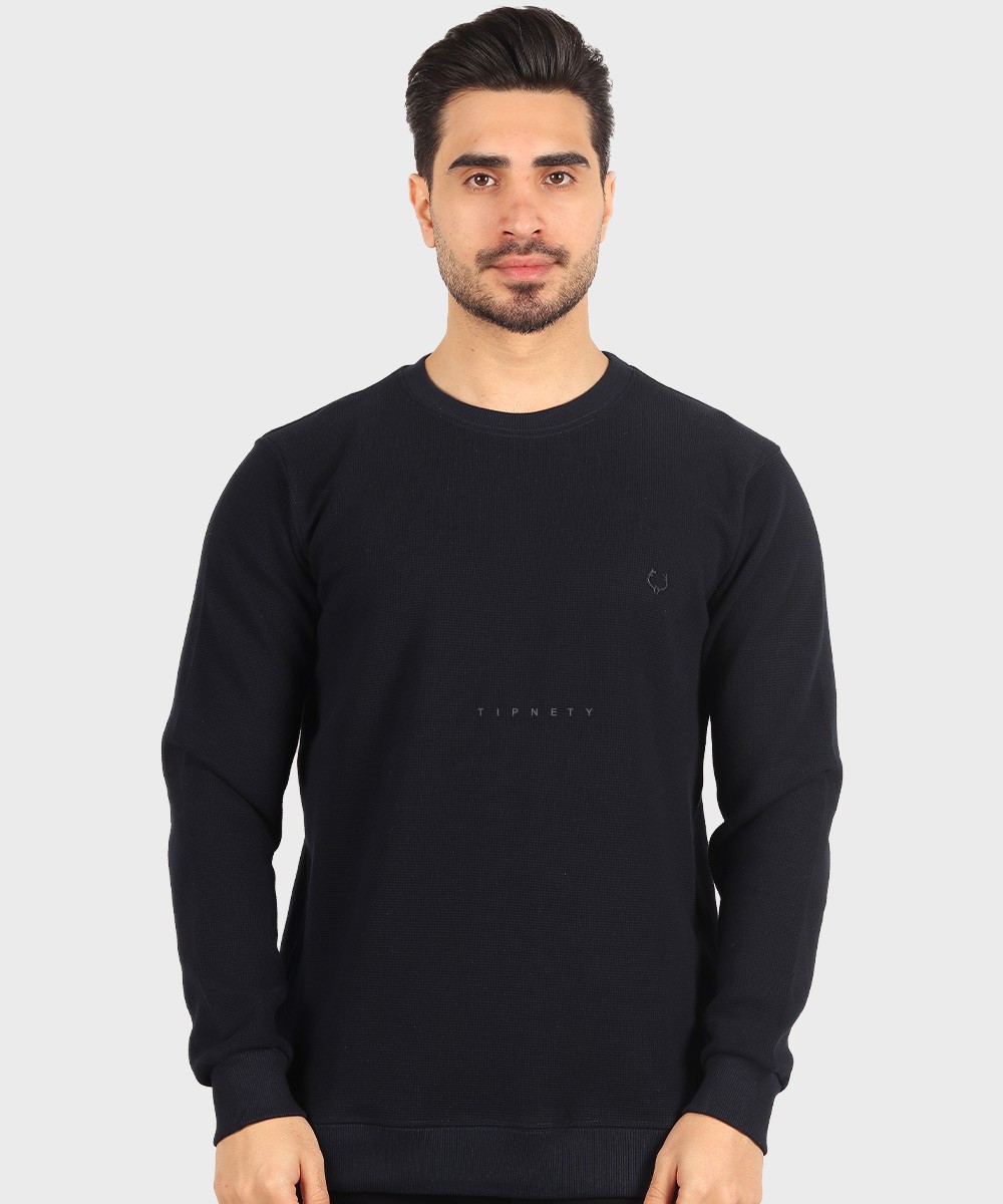 تیشرت آستین بلند مردانه بافت ریز 4416