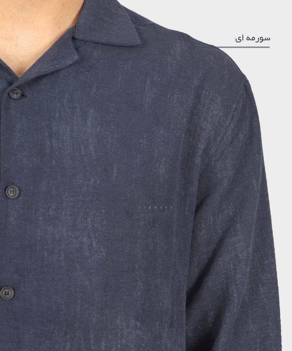                         مشکی استخوانی آبی روشن سورمه ای سبز پیراهن یقه انگلیسی 4410  - تصویر 8