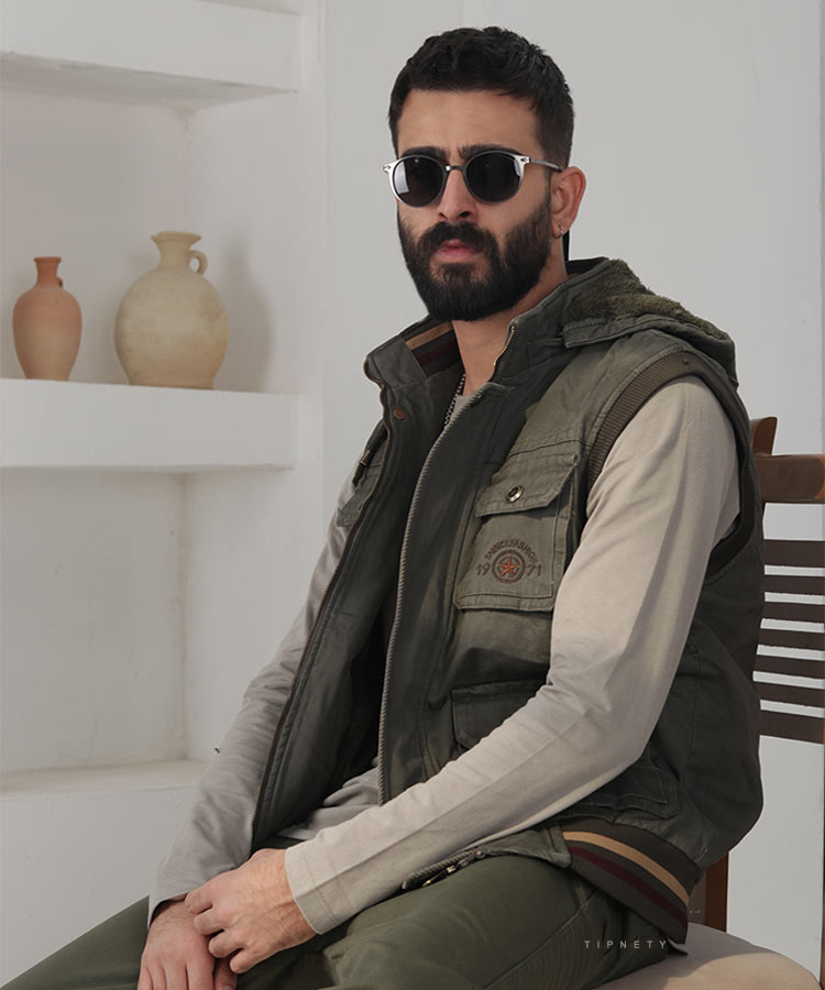 جلیقه مردانه کتان و شش جیب 9858