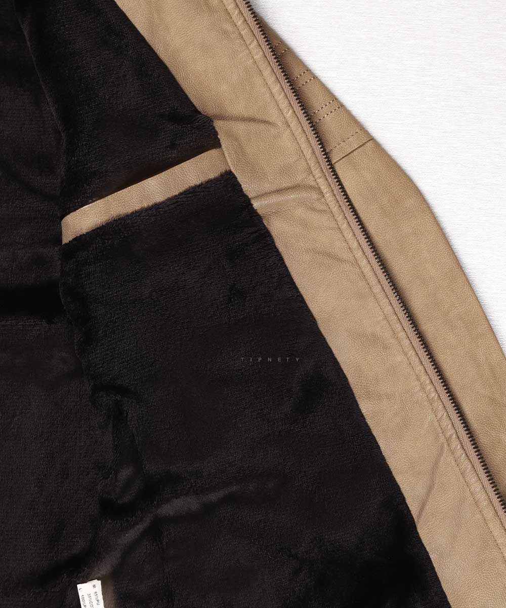                         عسلی خاکی مشکی زمستانه کت چرم 8822  - تصویر 10