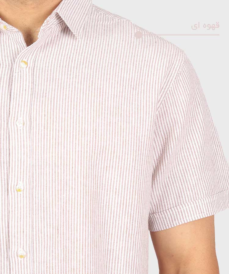                                         کرم قهوه ای یاسی پیراهن آستین کوتاه فیت 1428  - تصویر 6