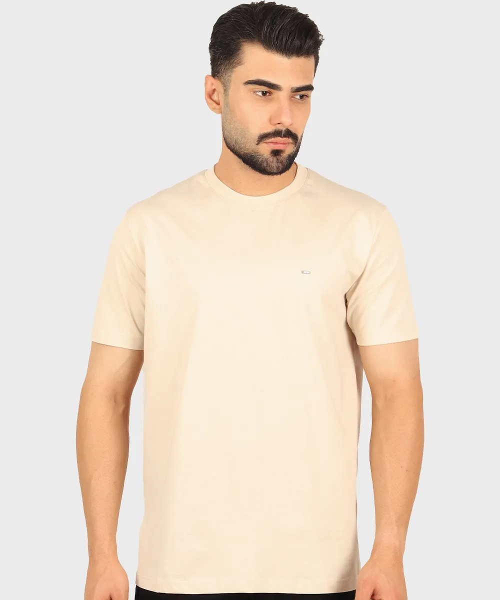 کرم روشن تیشرت بیسیک 9172  - تصویر 3