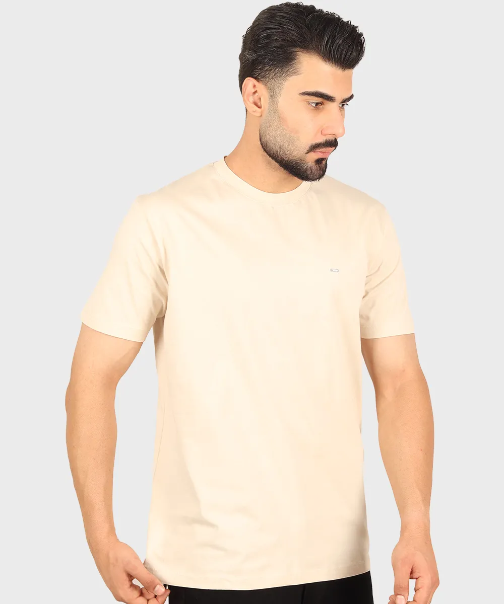 کرم روشن تیشرت بیسیک 9172  - تصویر 7