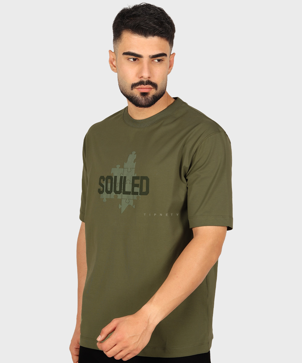                         سبز طوسی روشن گلبهی تیشرت لش 1692  - تصویر 4