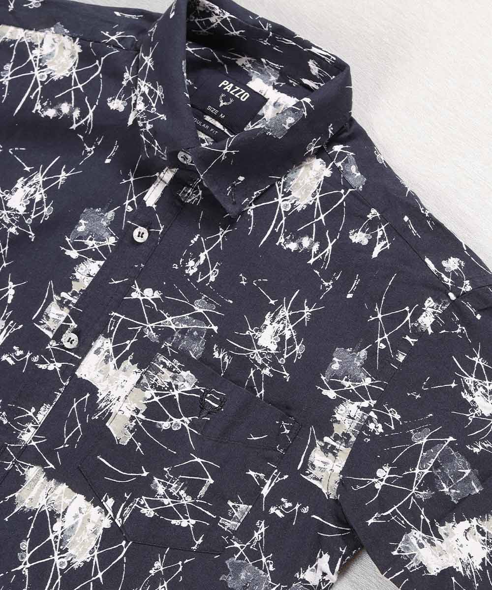                   لجنی سورمه ای پیراهن آستین کوتاه کلاسیک 5506  - تصویر 9