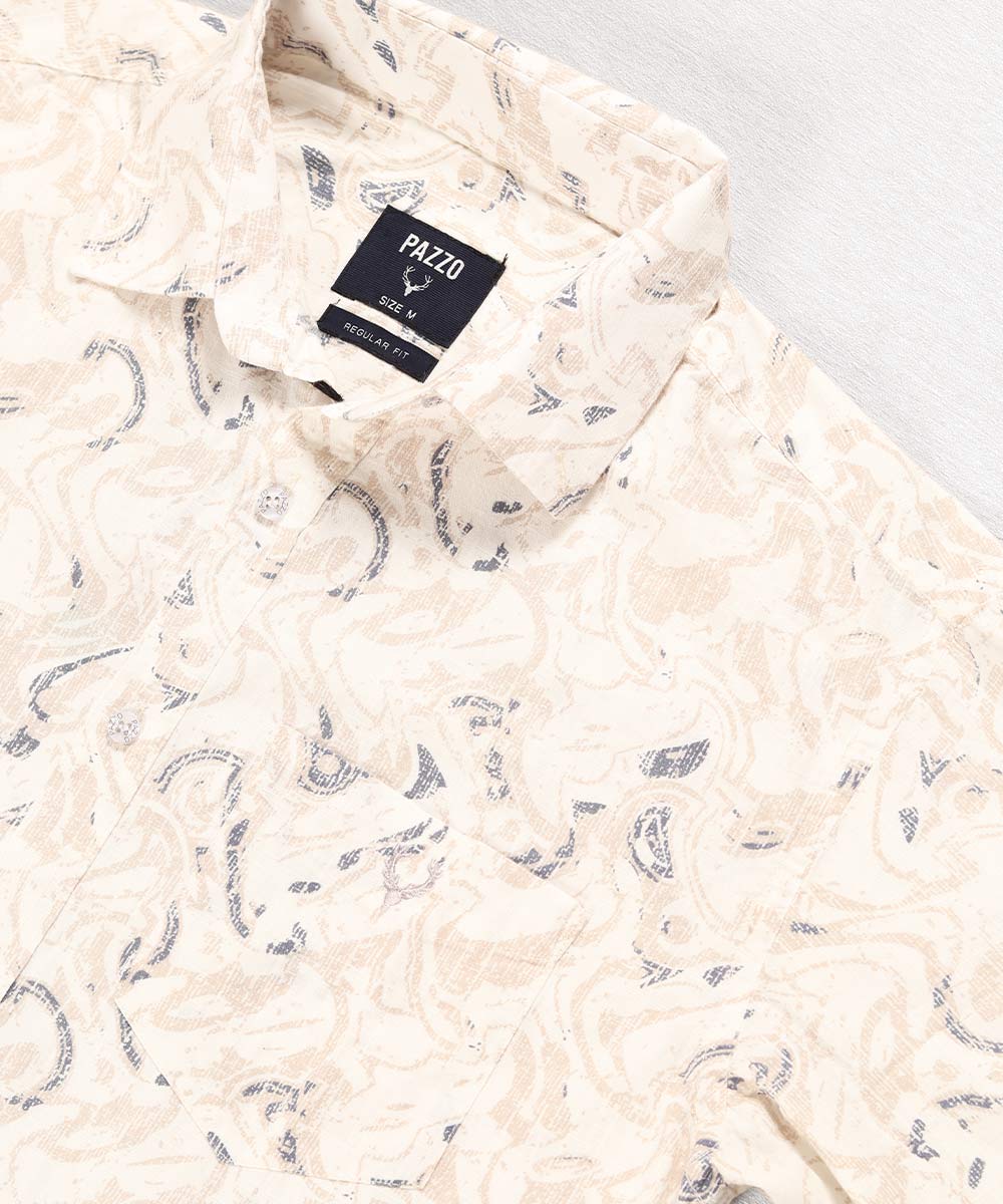                 کرم سبز طوسی پیراهن آستین کوتاه کلاسیک 5507  - تصویر 3