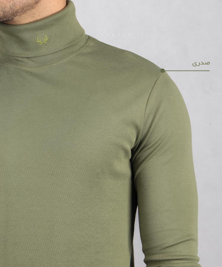                                                                                                                                                                                                                   کالباسی خردلی سورمه ای قرمز صدری لیمویی پاییزه یقه اسکی 6020  - تصویر 4