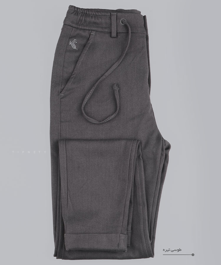                                                                                                                                     شتری طوسی روشن طوسی تیره سورمه ای مشکی شلوار کتان فیت 3215  - تصویر 6