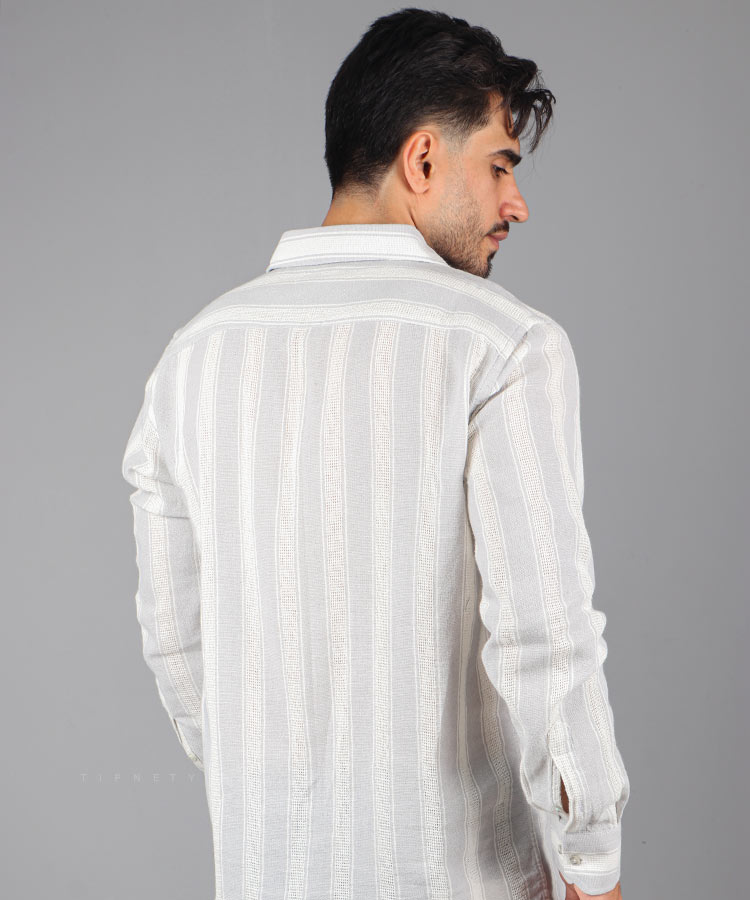                   طوسی روشن صدری پیراهن آستین بلند فیت 5182  - تصویر 4