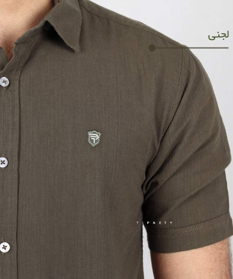                     لجنی زیتونی سبز آبی روشن آبی تیره سفید صدری سورمه ای خاکی پیراهن آستین کوتاه فیت 0876  - تصویر 19