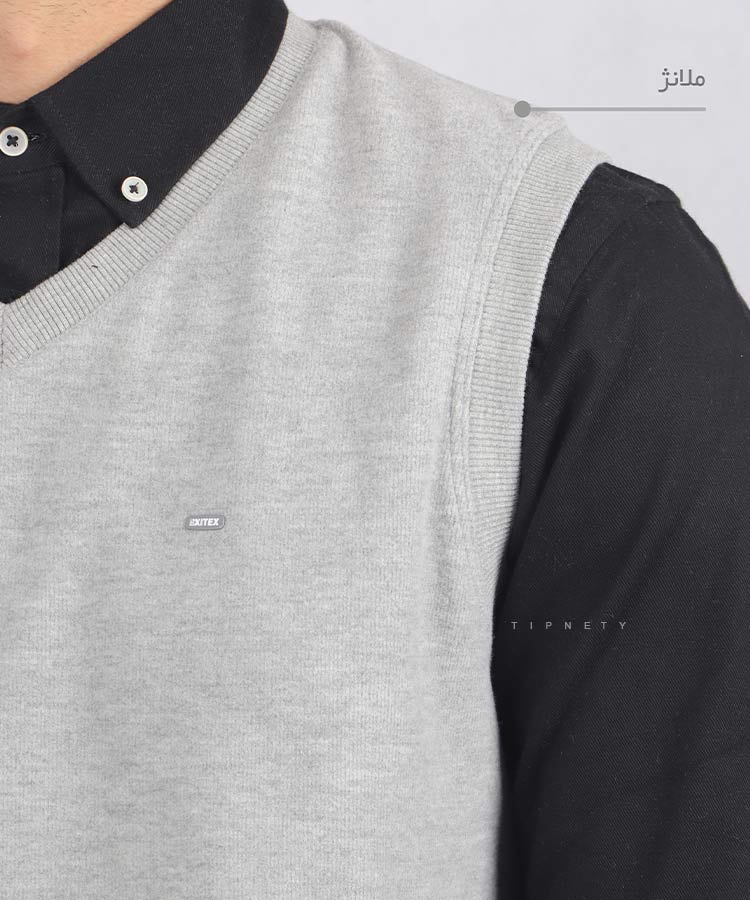 پلیور مردانه بدون آستین و یقه هفت 1640