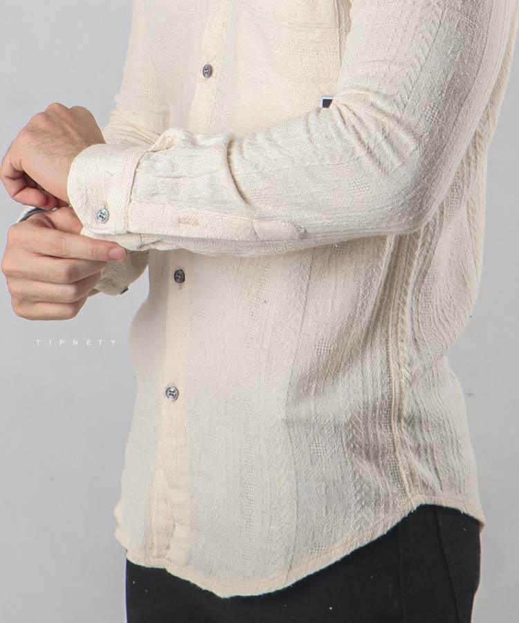                                                                                 طوسی تیره لجنی مشکی استخوانی پیراهن لش 0229  - تصویر 4