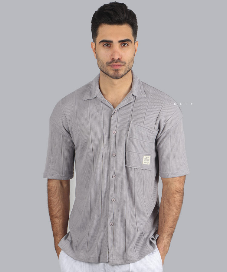 پیراهن یقه انگلیسی مردانه کنفی 0763