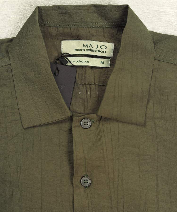                                     سبز کرم شکلاتی شیری مشکی پیراهن آستین کوتاه فیت 4331  - تصویر 5