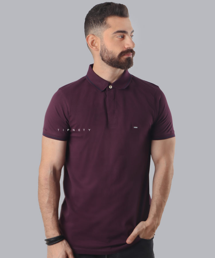 تیشرت یقه دار ساده مردانه 2842