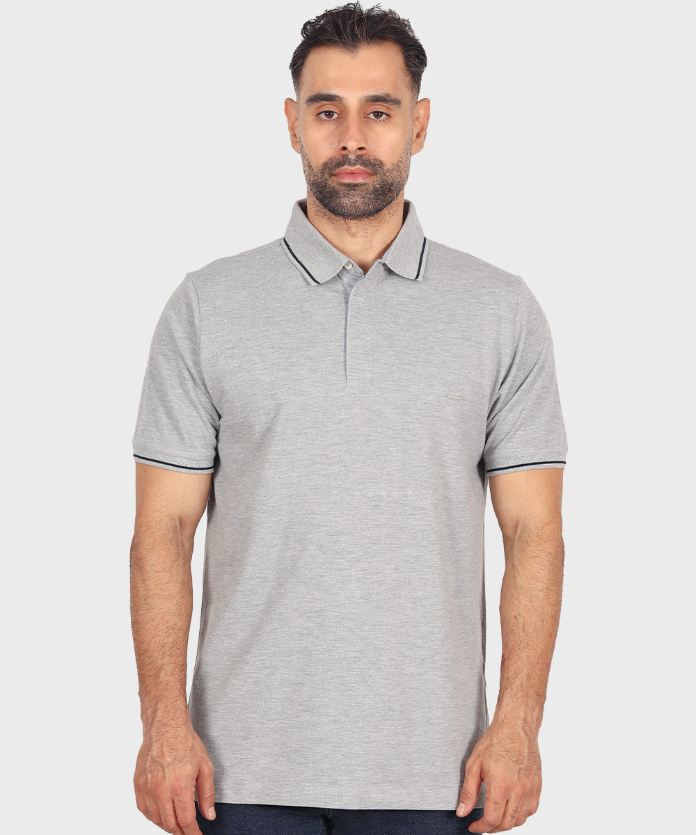         ملانژ سورمه ای مشکی تیشرت یقه دار 0569  - تصویر 17