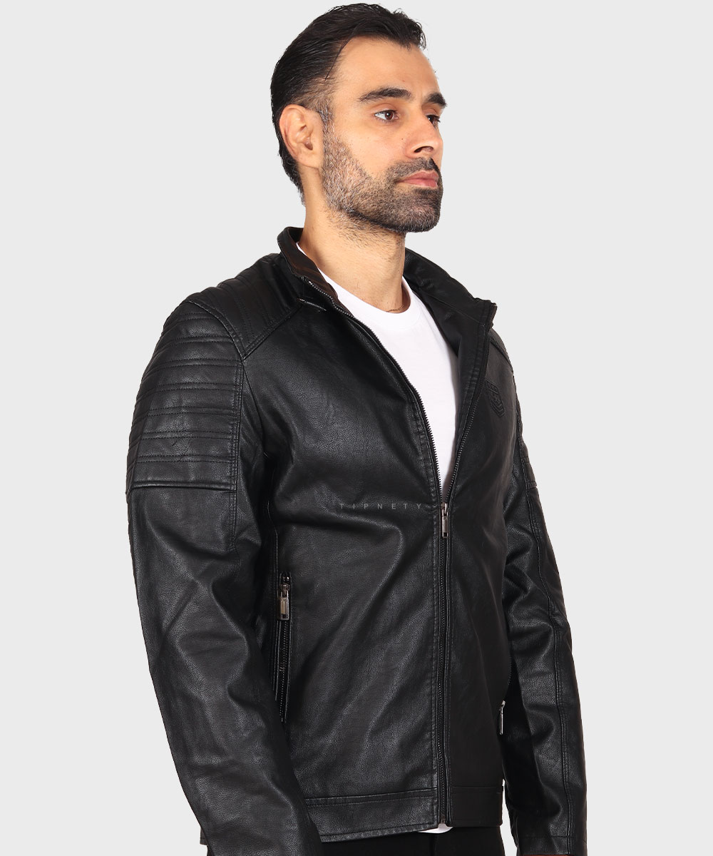                         عسلی خاکی مشکی زمستانه کت چرم 8822  - تصویر 13