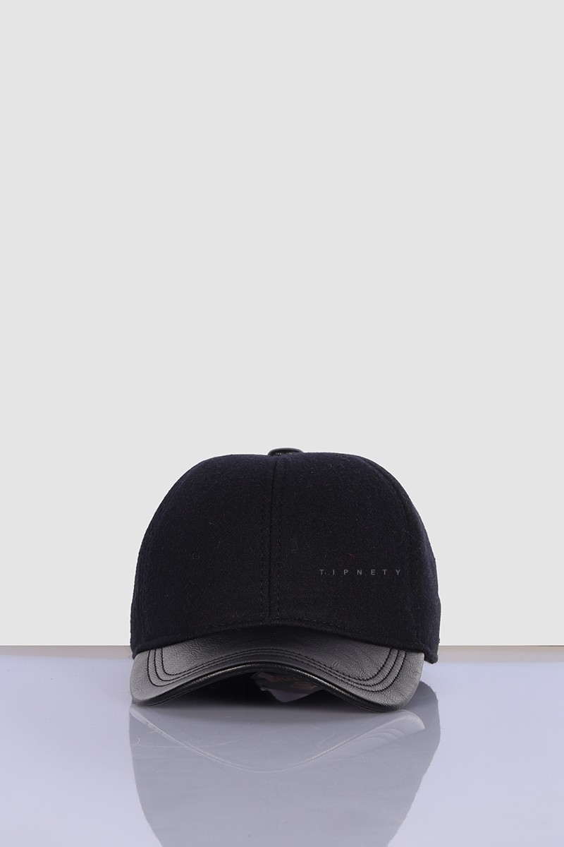 کلاه کپ نمدی و لبه چرم 0001