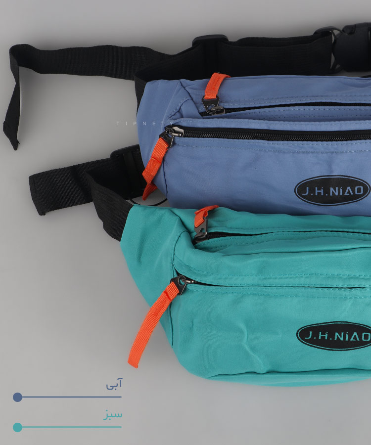                               مشکی سبز کرم آبی کیف کمری 8308  - تصویر 3