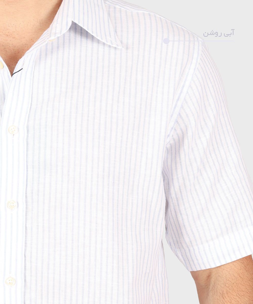             طوسی تیره آبی روشن پیراهن آستین کوتاه کلاسیک 1382  - تصویر 5