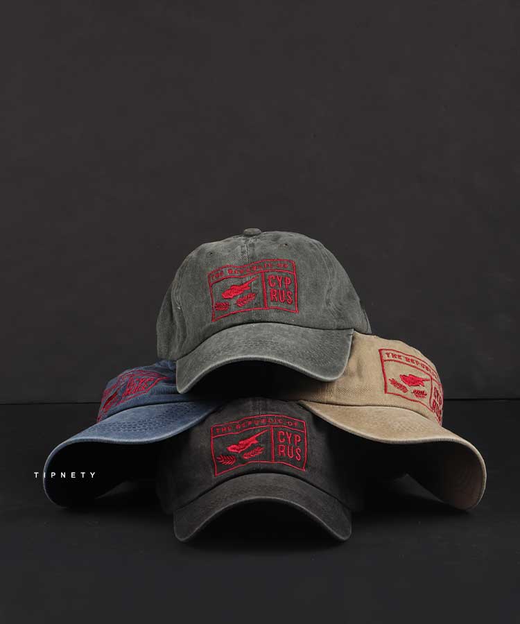 کلاه کپ کتان طرح قبرس Cyprus کد 2124