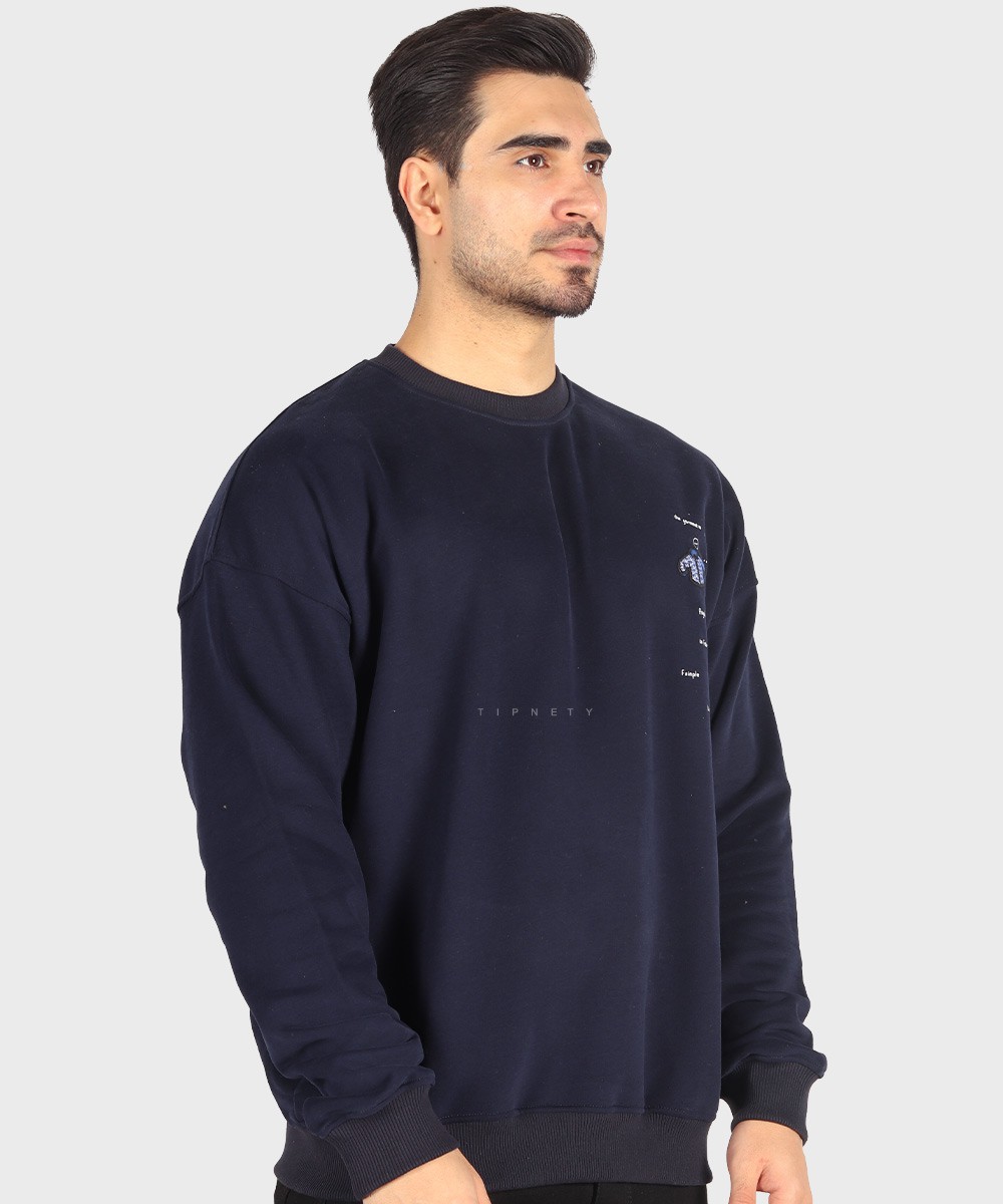         سورمه ای لجنی قرمز پاییزه پلیور 1786  - تصویر 13