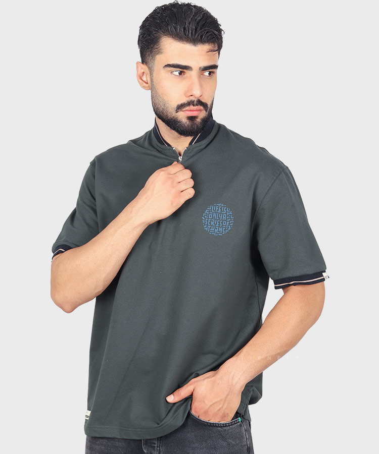                       لجنی مشکی یشمی طوسی روشن سورمه ای استخوانی سفید دودی تیشرت لش 4201  - تصویر 4