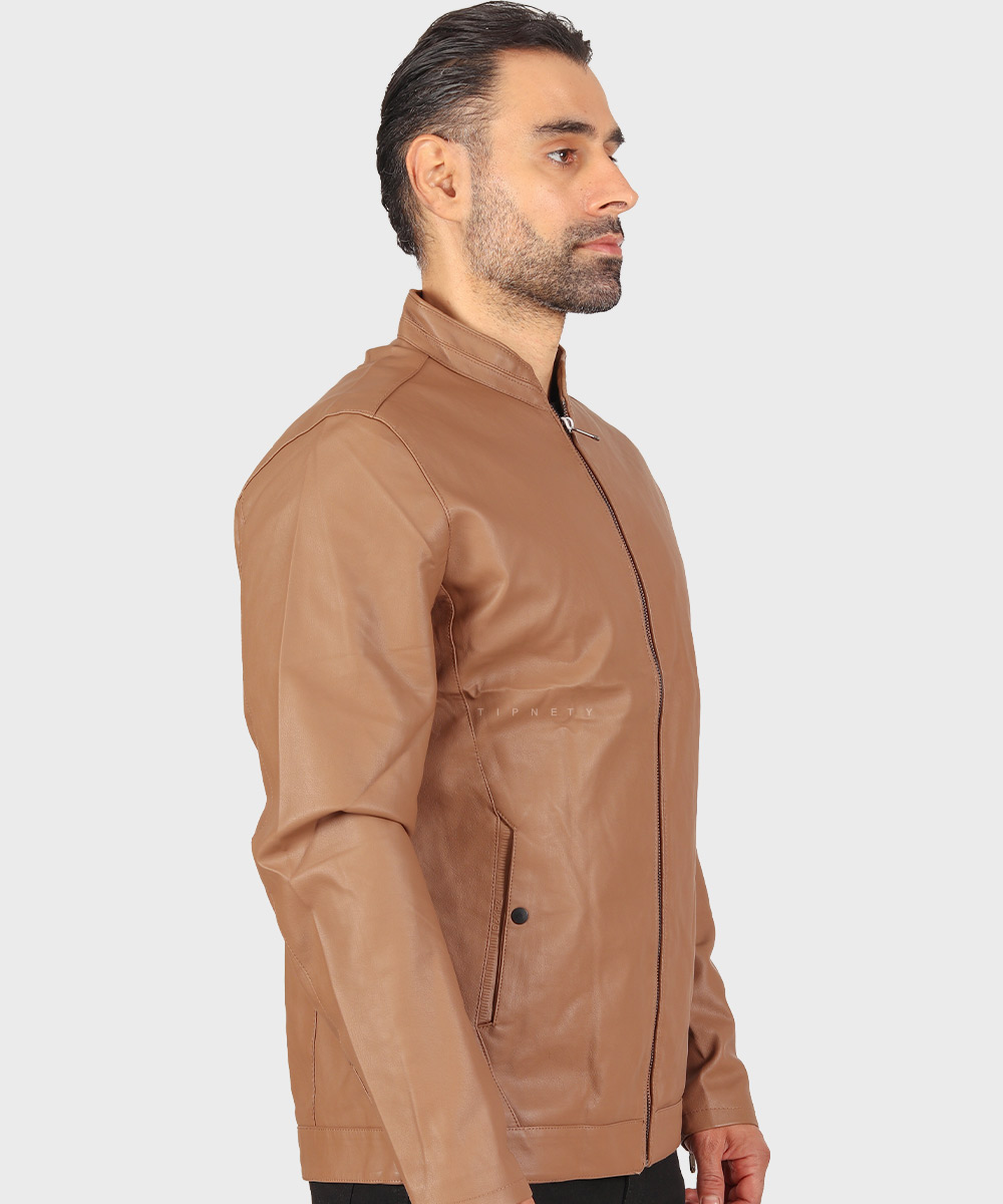         نسکافه ای استخوانی مشکی زمستانه کت چرم 2513  - تصویر 16