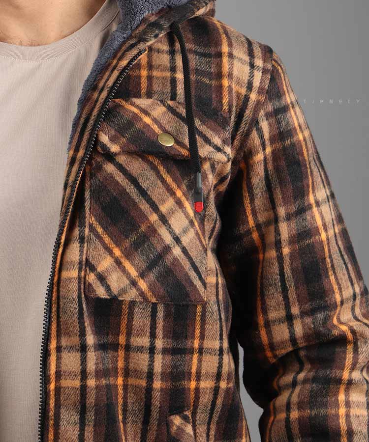 کاپشن مردانه پشمی طرح چهارخانه 1325