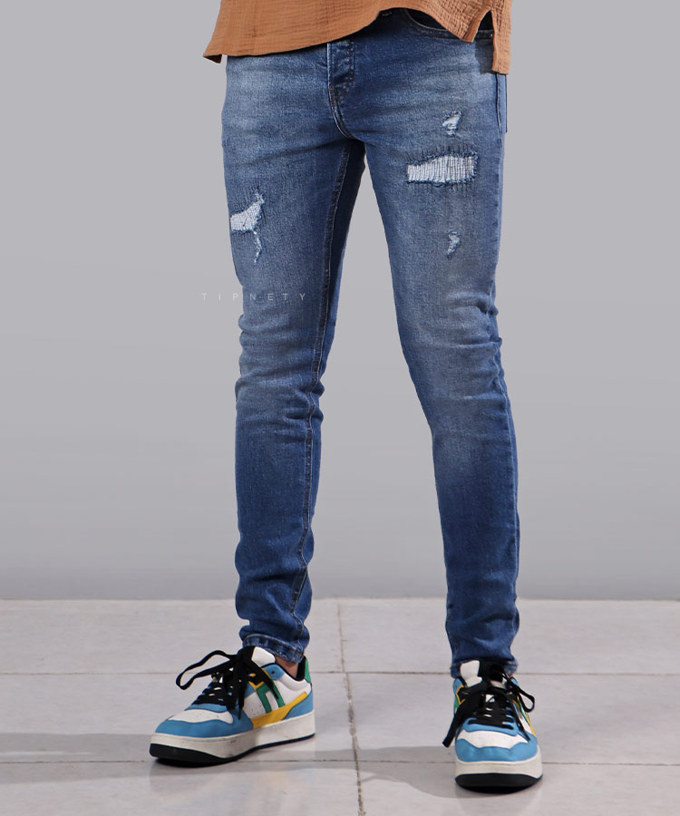 شلوار جین اسکینی مردانه زاپ دار 1119