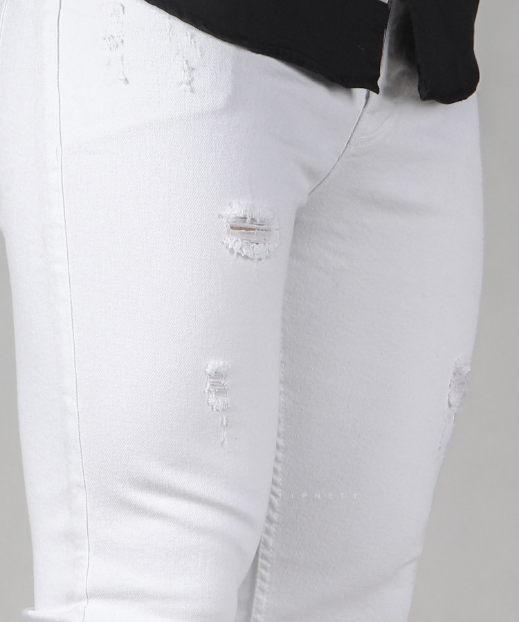                             سفید شلوار جین اسکینی 0417  - تصویر 4