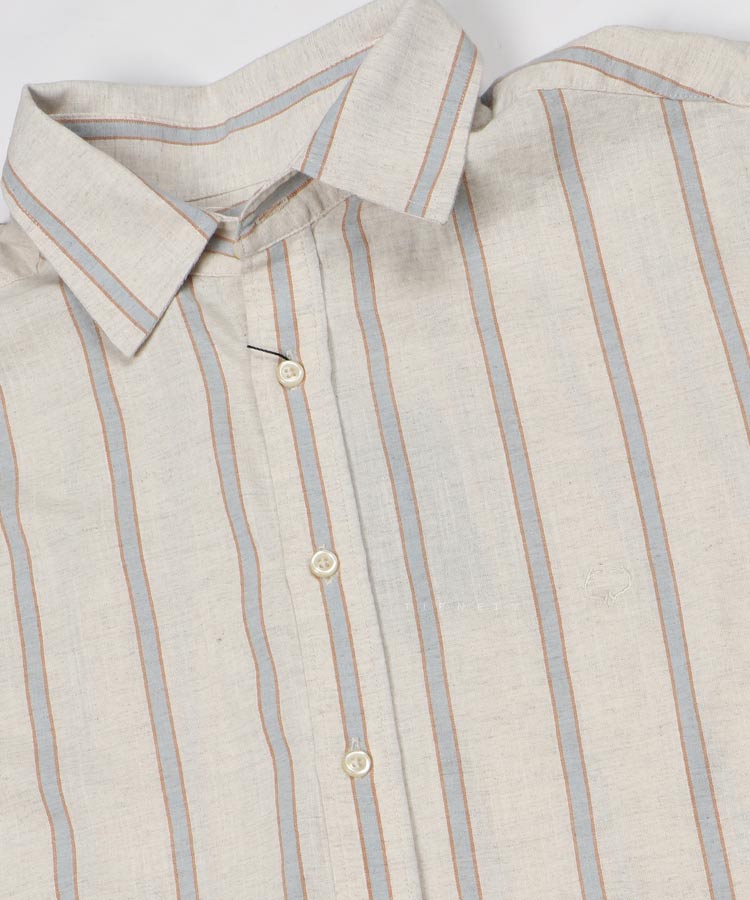                 کرم پیراهن آستین کوتاه کلاسیک 4355  - تصویر 5