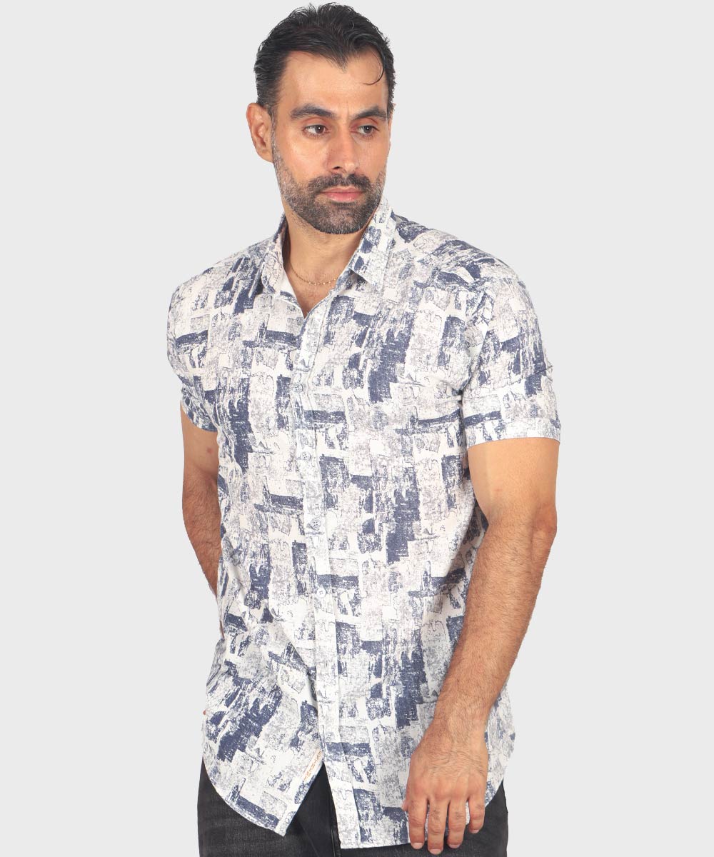 پیراهن مردانه آستین کوتاه طرحدار 0950