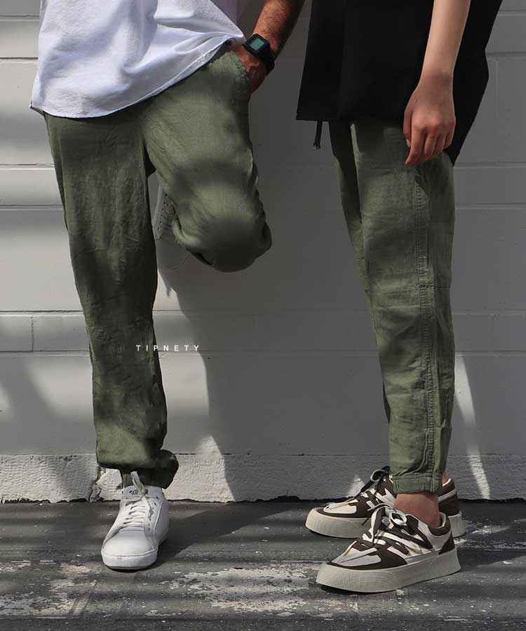                 سبز سورمه ای کرم شلوار کتان اسلش 2611  - تصویر 2